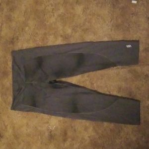 Medium dark grey and black compression leggings